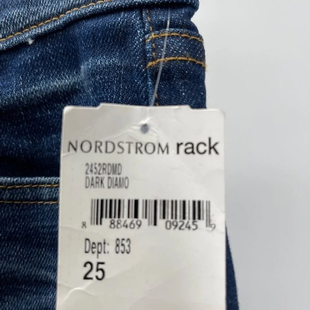 L'AGENCE Abigail French Slim Ripped Skinny Jeans In Dark Diamond Destruct 25 NEW